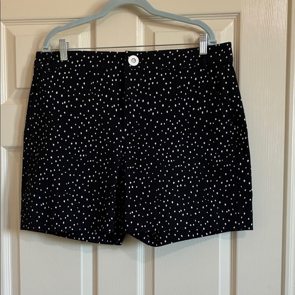 CAbi 6636 Black with White Dot Bermuda Shorts